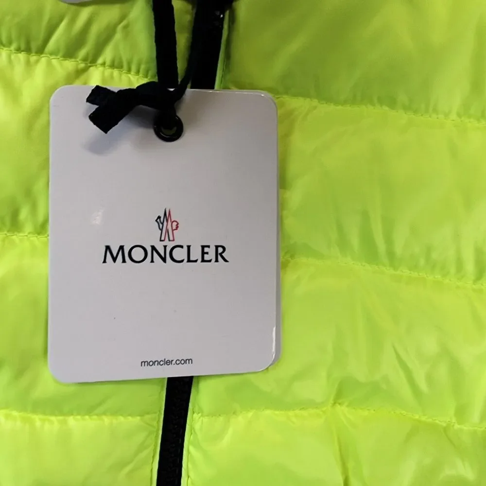 Moncler Photine Down Puffer Jacket Girls 10A Lime Stand Collar Full Zip L/S~ - Picture 6 of 15